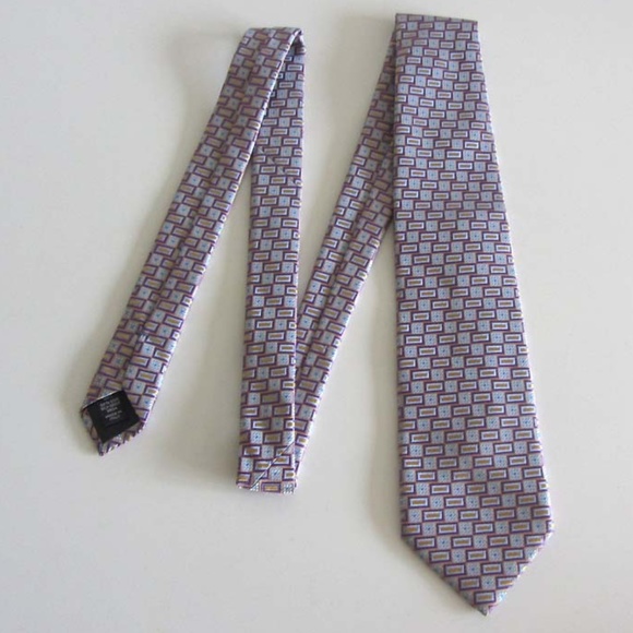 ERMENEGILDO ZEGNA geometric neck tie 100% silk - Picture 3 of 4